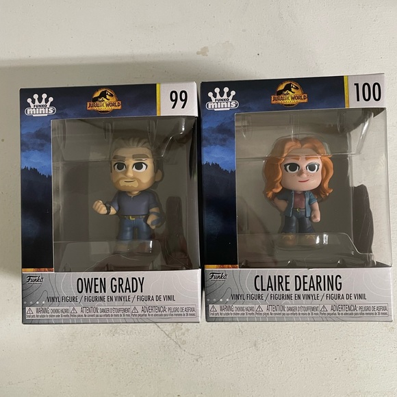 Owen Grady 99 & Claire Dearing 100 Jurassic World Funko Pop Minis New In Box